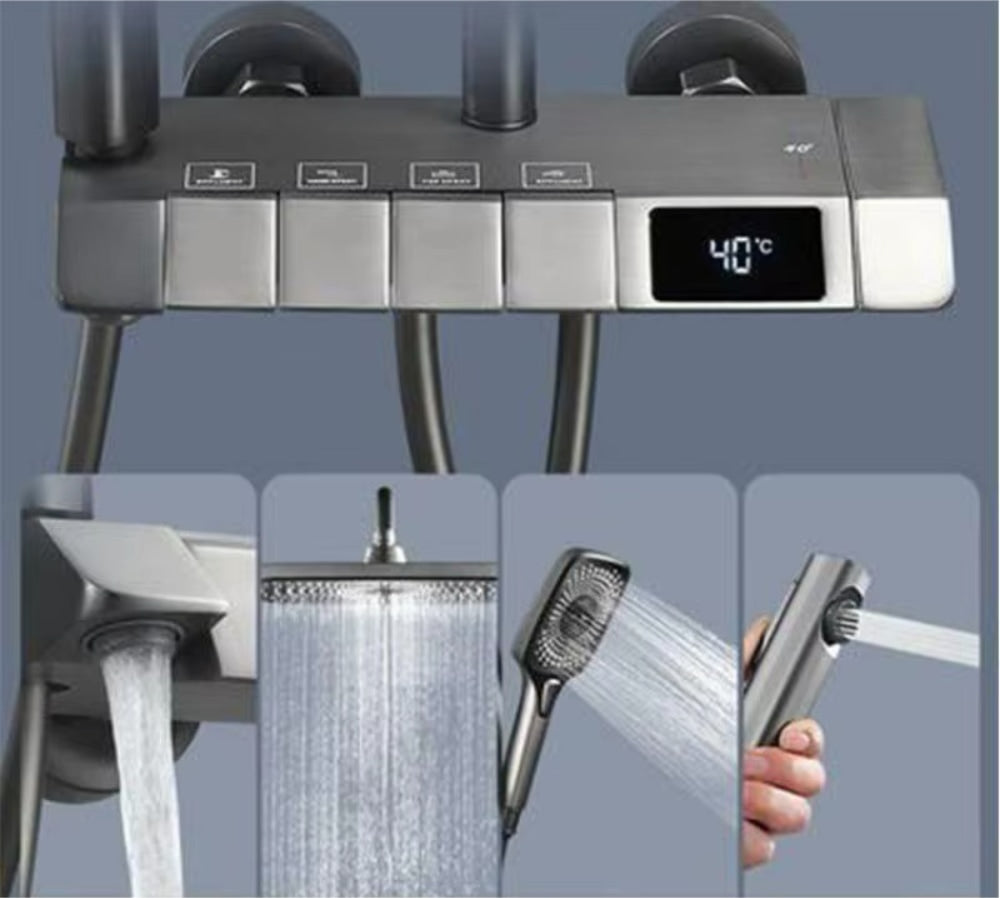 Set doccia con display digitale 4 in 1