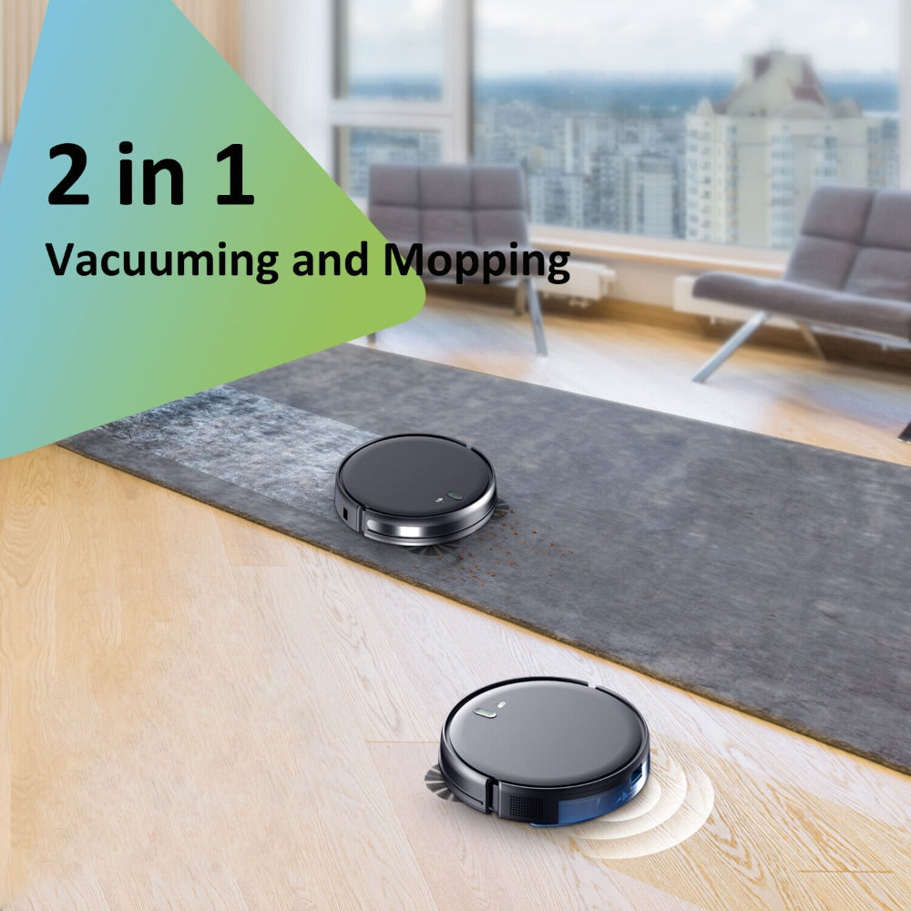 Aspirapolvere e lavapavimenti robotico con base di ricarica