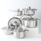 Set di pentole 12 in 1, acciaio inox