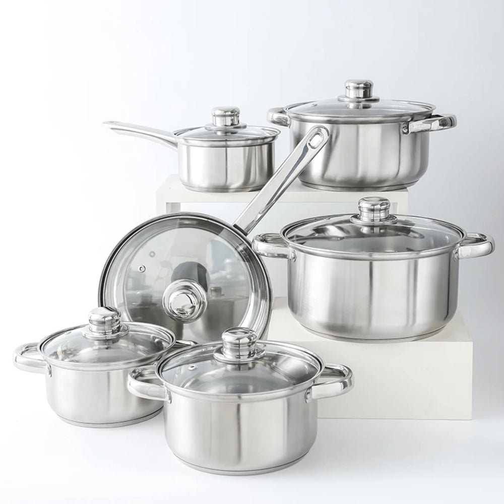 Set di pentole 12 in 1, acciaio inox